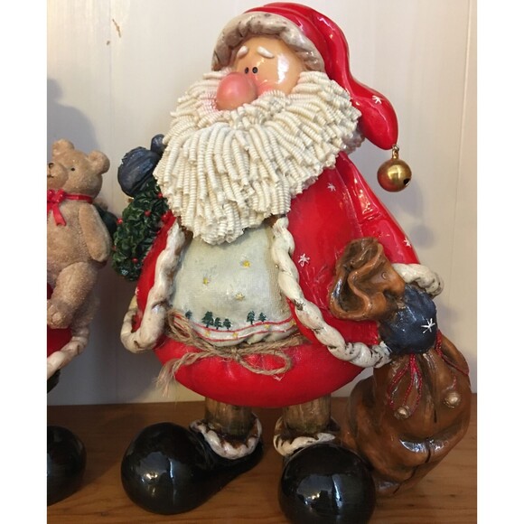 Kirklands Vintage Mr. And Mrs. Santa Clause Approx 13” Holiday Christmas Santas - Picture 3 of 15